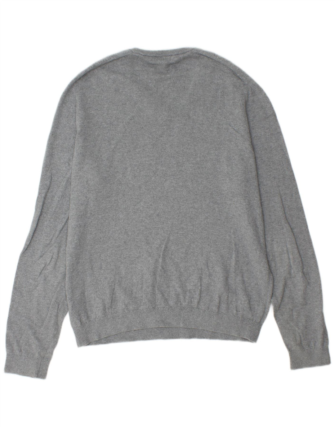 Gap Herren-Pullover mit V-Ausschnitt, groß, aus grauer Baumwolle