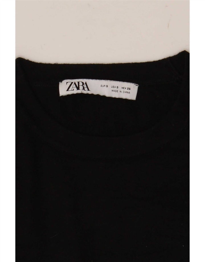 Zara Damen-Pullover mit Rundhalsausschnitt, Gr. 10, Größe S, Schwarz