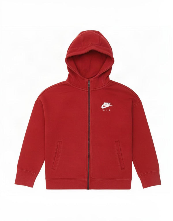 Nike Jungen-Kapuzenpullover mit Reißverschluss, 10–11 Jahre, mittelrote Baumwolle
