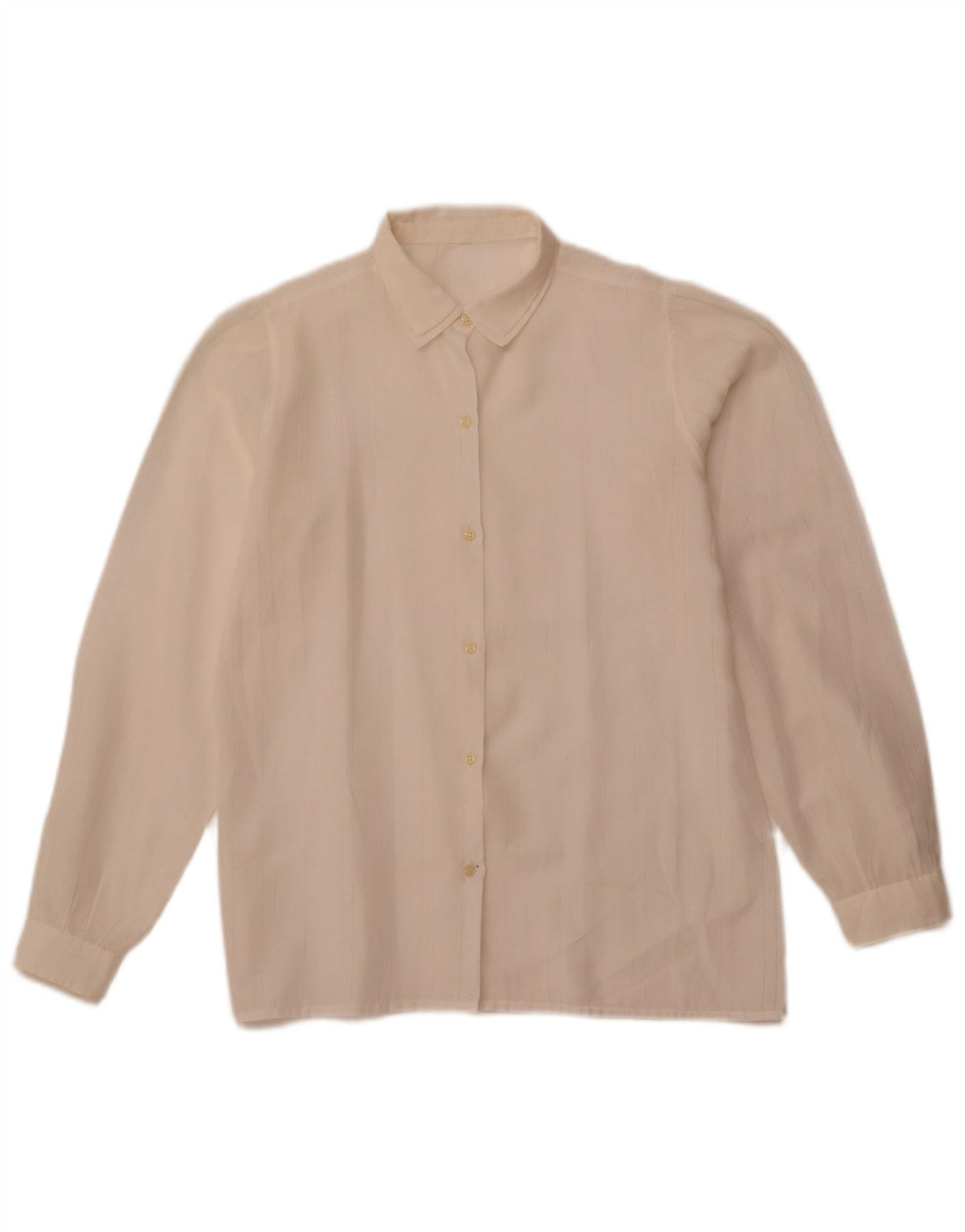 VINTAGE Damen Hemdbluse IT 42 Mittelweiß gestreift