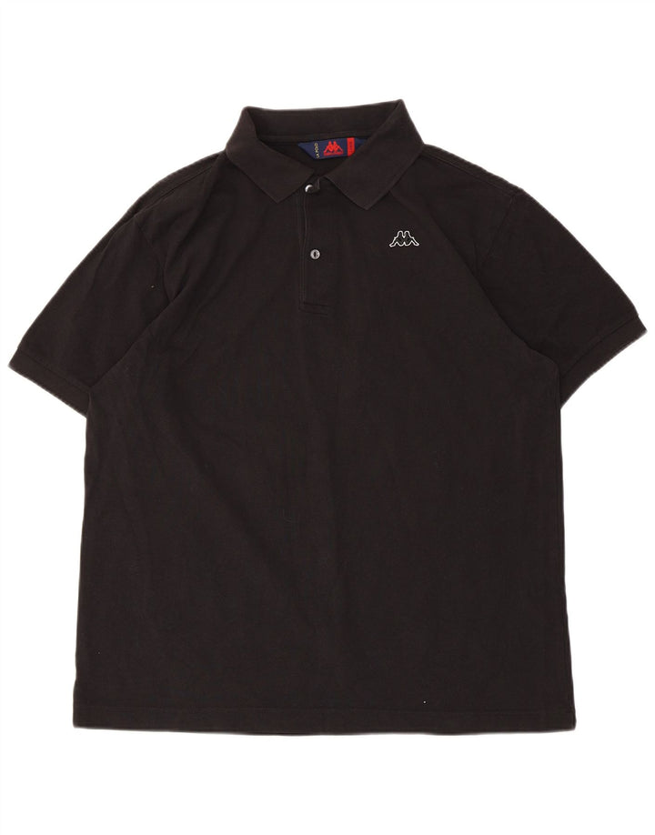 Kappa Herren-Poloshirt, groß, schwarze Baumwolle