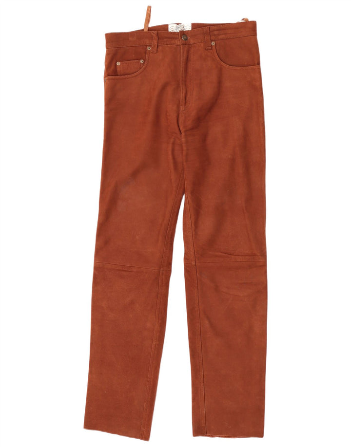 Vintage Herren Lederhose W33 L33 Braunes Leder