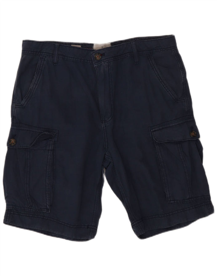 White Stuff Herren-Cargo-Shorts W32, mittelmarineblaue Baumwolle