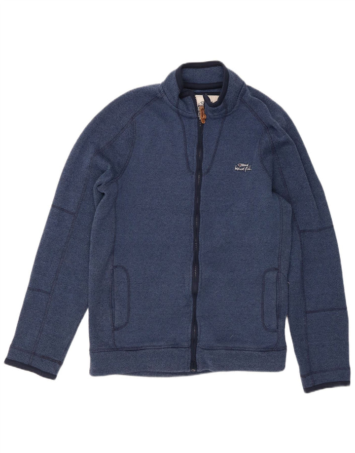 Weird Fish Herren-Trainingsanzug-Oberteil, große Jacke aus blau meliertem Polyester