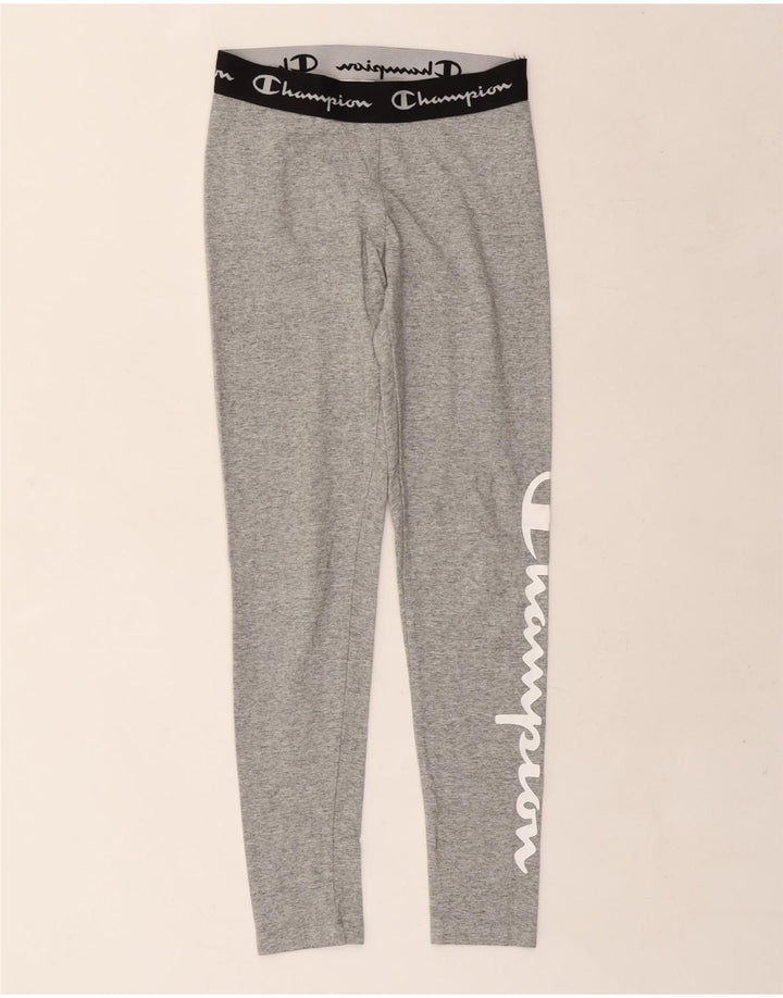 Champion Womens Graphic Leggings UK 4 XS Grau meliert