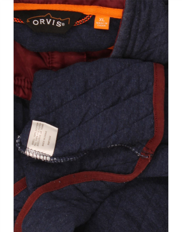 ORVIS Herren-Sweatshirt mit Knopfkragen, XL, marineblau, Baumwolle