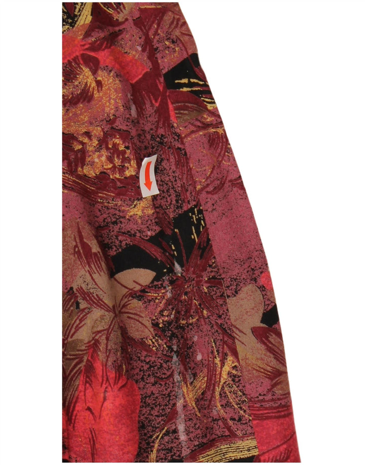 Vintage Damen 2-teiliges Rockset UK 12 Medium W27 Burgund Floral Retro