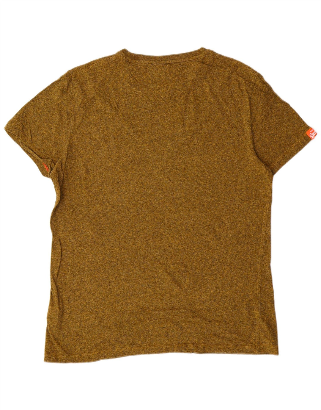 SUPERDRY Damen T-Shirt-Oberteil XL aus grün gesprenkelter Baumwolle