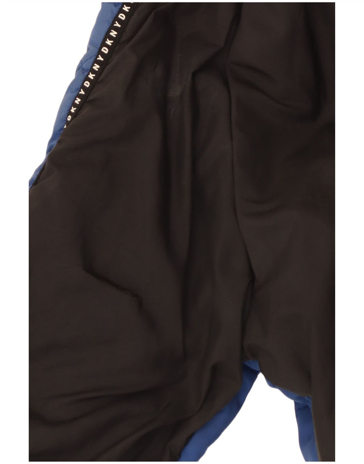 Dkny Womens Graphic Quilted Jacket UK 14 Mittelblaues Colourblock-Polyester