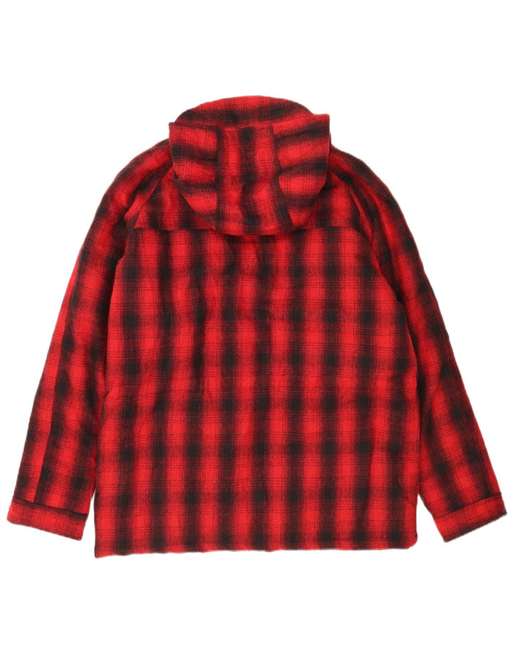 Rifle Herren-Windbreakerjacke mit Kapuze, Größe 40, groß, rot kariert, Polyester