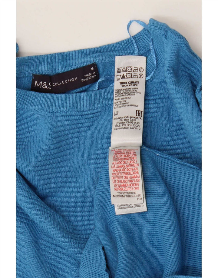 Marks & Spencer Damen-Pullover mit U-Boot-Ausschnitt, UK 12, Mittelblauer Chevron
