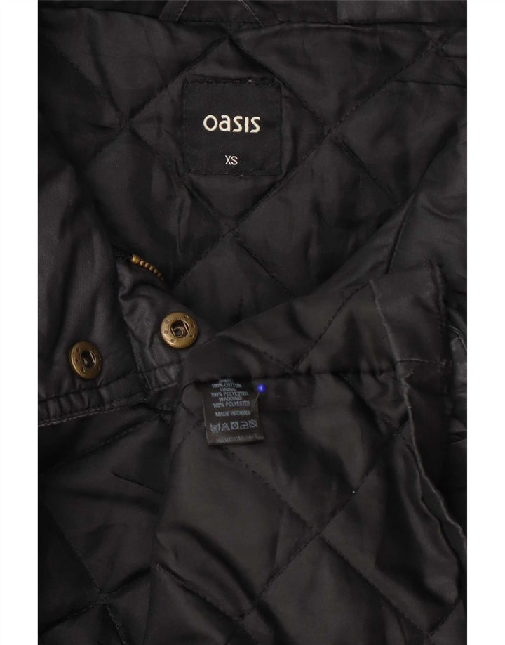 Oasis Damenjacke aus gewachster Baumwolle, UK 6, XS, Grau