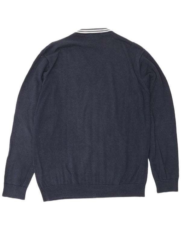 U.S. Polo Assn. Herren-Pullover mit V-Ausschnitt, XL, marineblaue Baumwolle