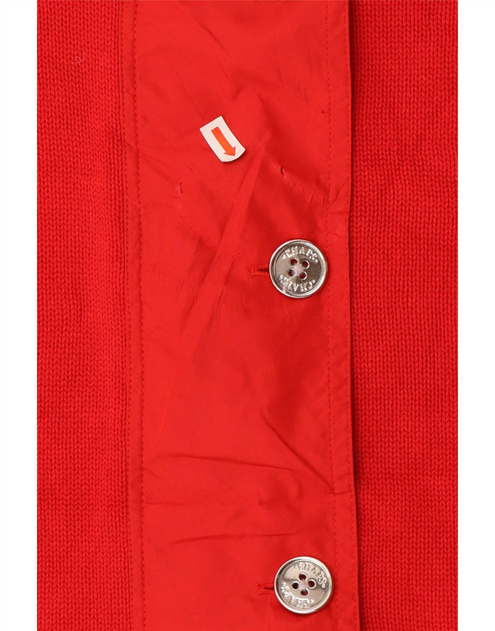 CHAPS Ärmelloser Damen-Cardigan-Pullover, UK 16, Größe L, Rot, Baumwolle
