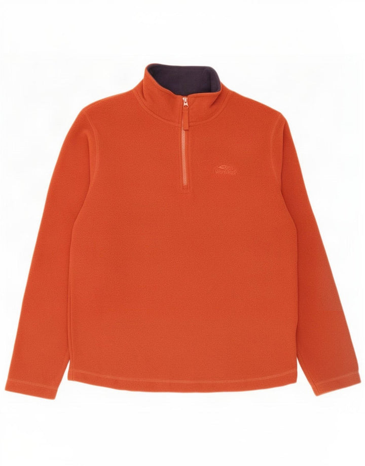 Weird Fish Herren-Fleecepullover mit Reißverschluss am Hals, großes braunes Polyester