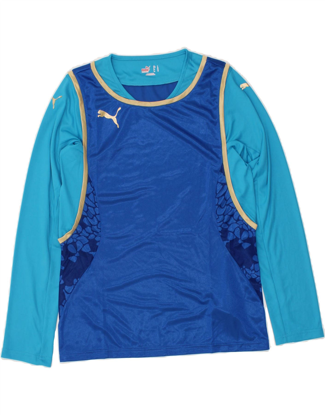 PUMA Womens Top Long Sleeve UK 14 Large Navy Blue Colourblock Polyester Vintage Puma and Second-Hand Puma from Messina Hembry 