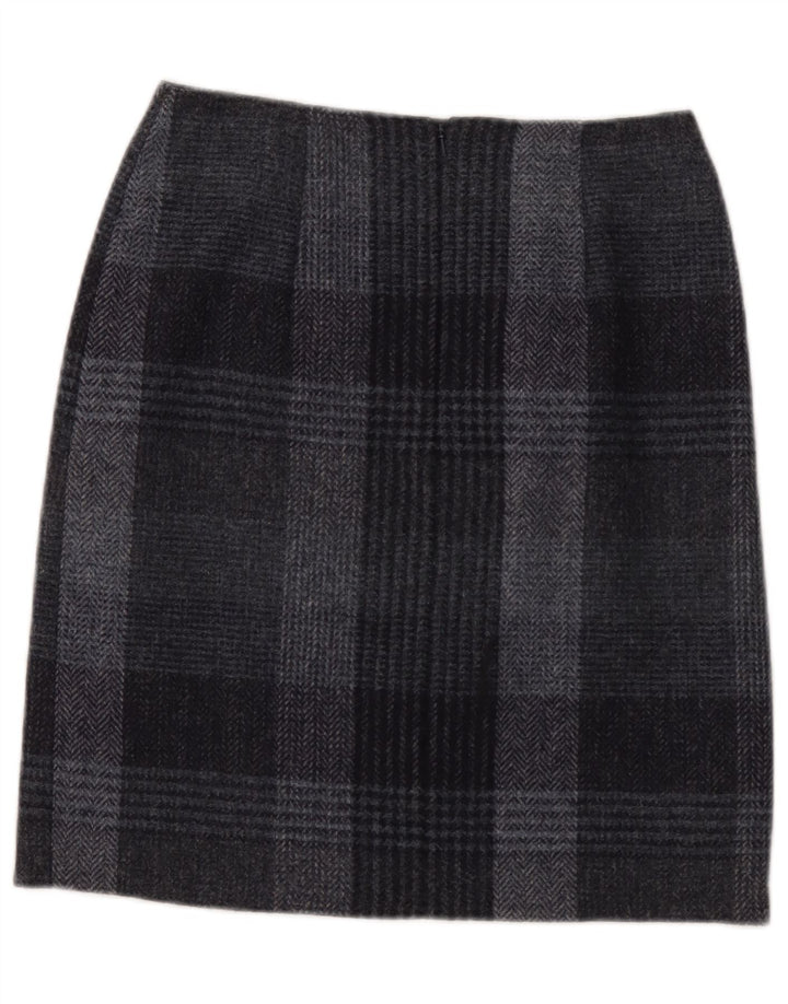 Hobbs Damen Bleistiftrock UK 8 Small W28 Grau karierte Wolle
