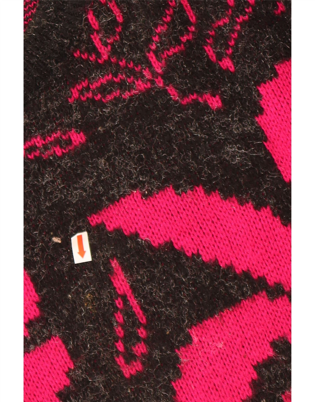 VINTAGE Damen-Pullover mit U-Boot-Ausschnitt, UK 20 2XL, schwarzes Blumenmuster, Acryl