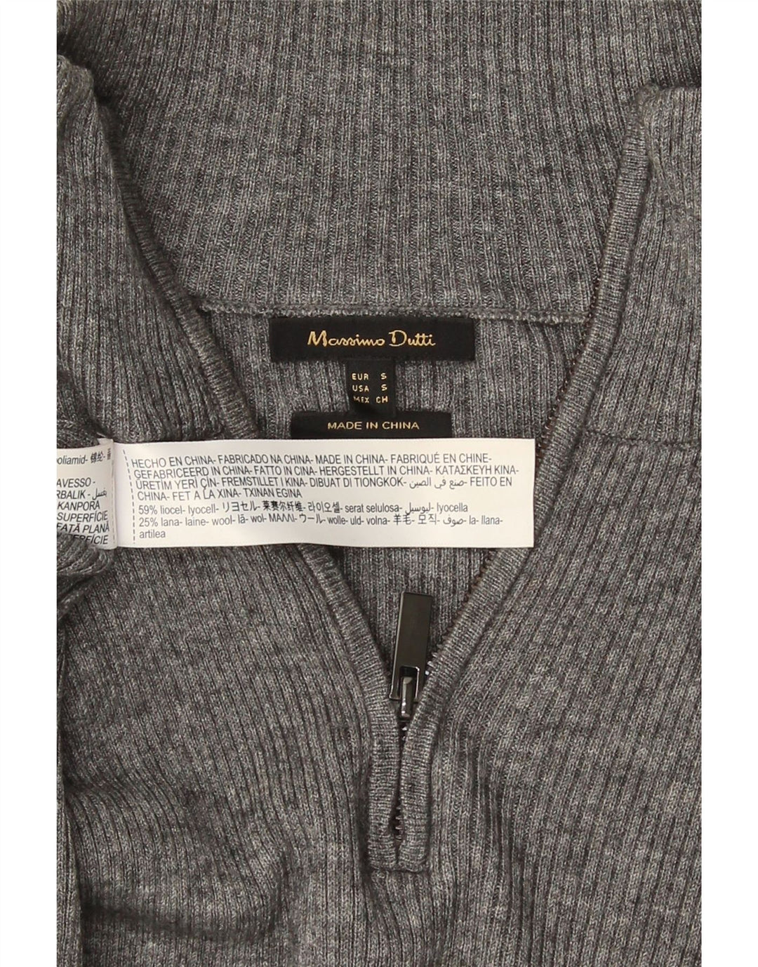 Massimo Dutti Damen Pulloverkleid UK 8 Small Grau Lyocell