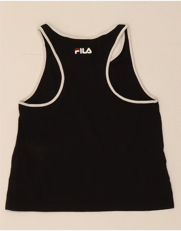 Fila Mädchen-Trägershirt mit Grafik, 11–12 Jahre, schwarze Baumwolle