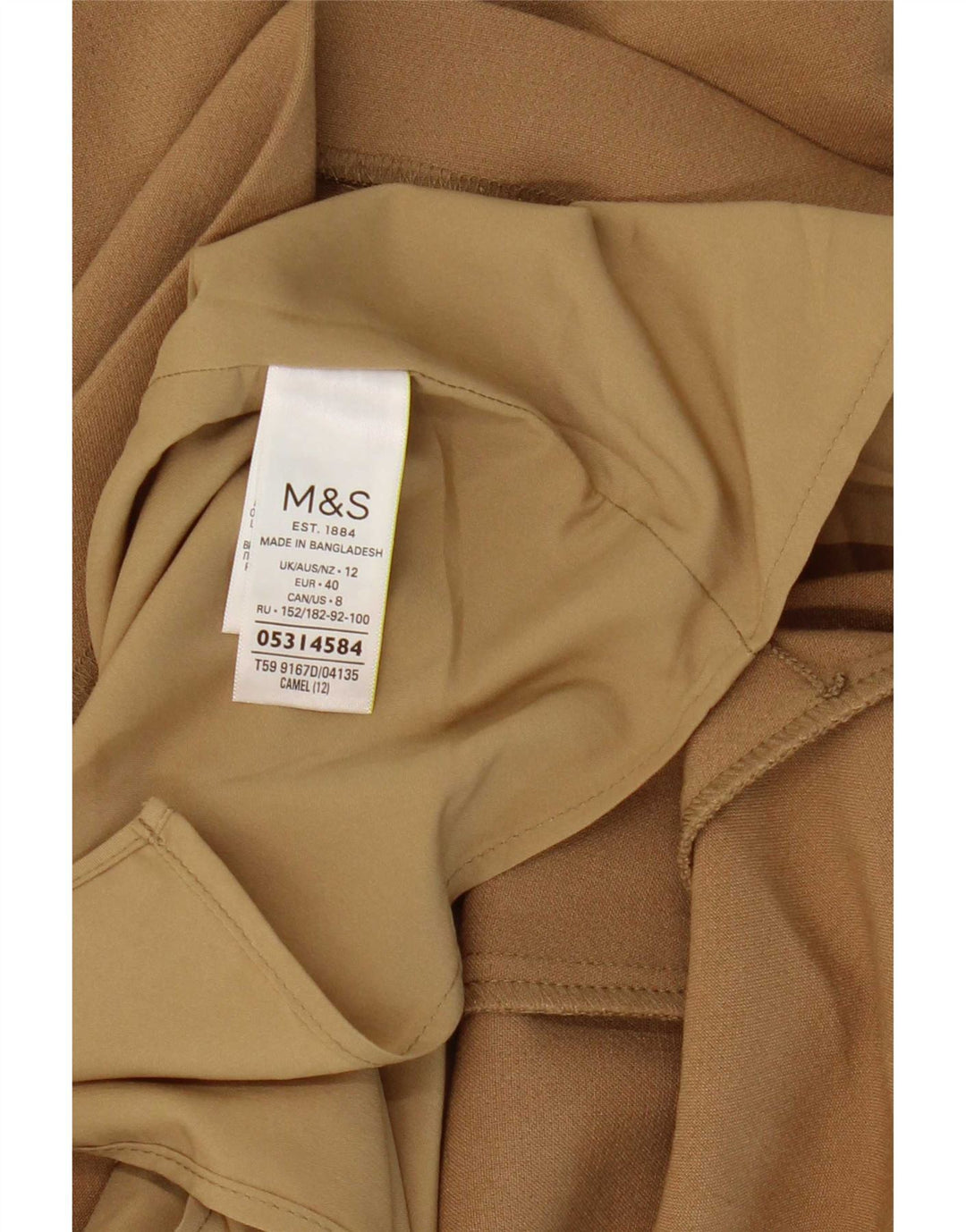 Marks & Spencer Damen Schulterfreies Etuikleid UK 12 Mittelbeige