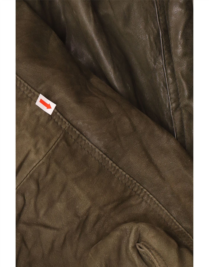Vintage Herren Lederjacke IT 52 XL Khaki Leder
