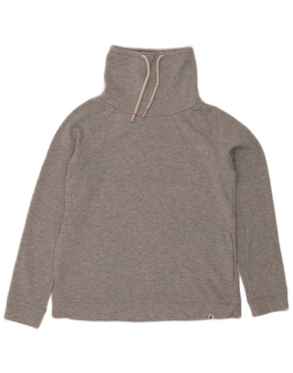 Joules Damen-Sweatshirt mit Rollkragen, UK 12, mittelgrau gefleckte Baumwolle