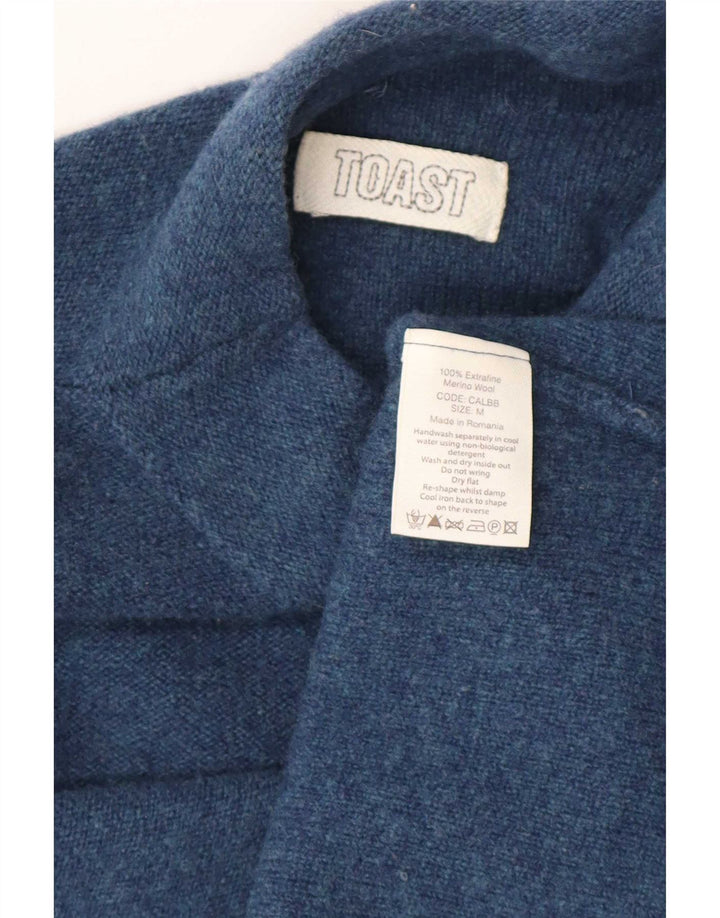Toast Damen Rollkragenpullover Pullover UK 14 Mittelblaue Merinowolle