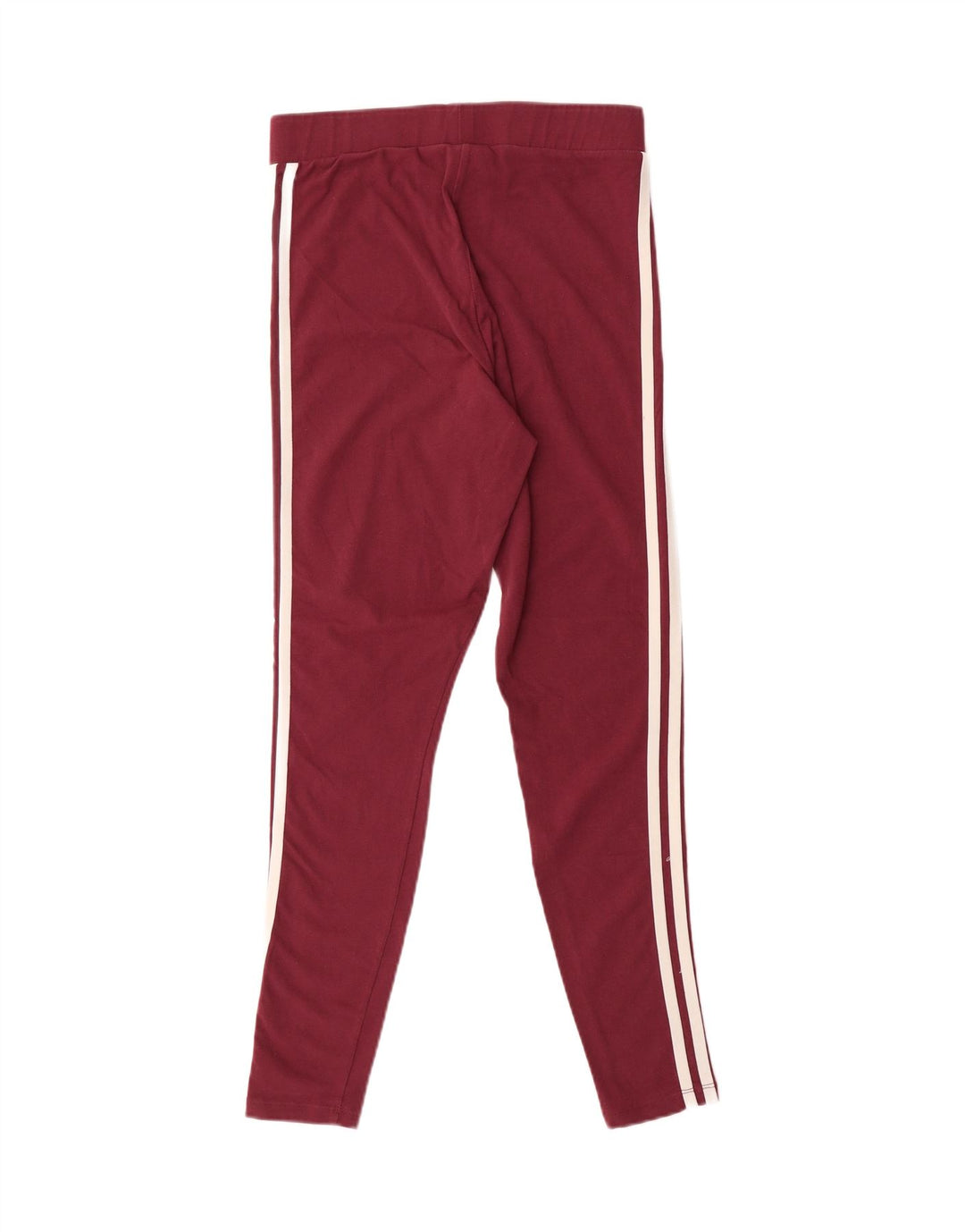 ADIDAS Womens Leggings UK 12 Medium  Maroon Cotton