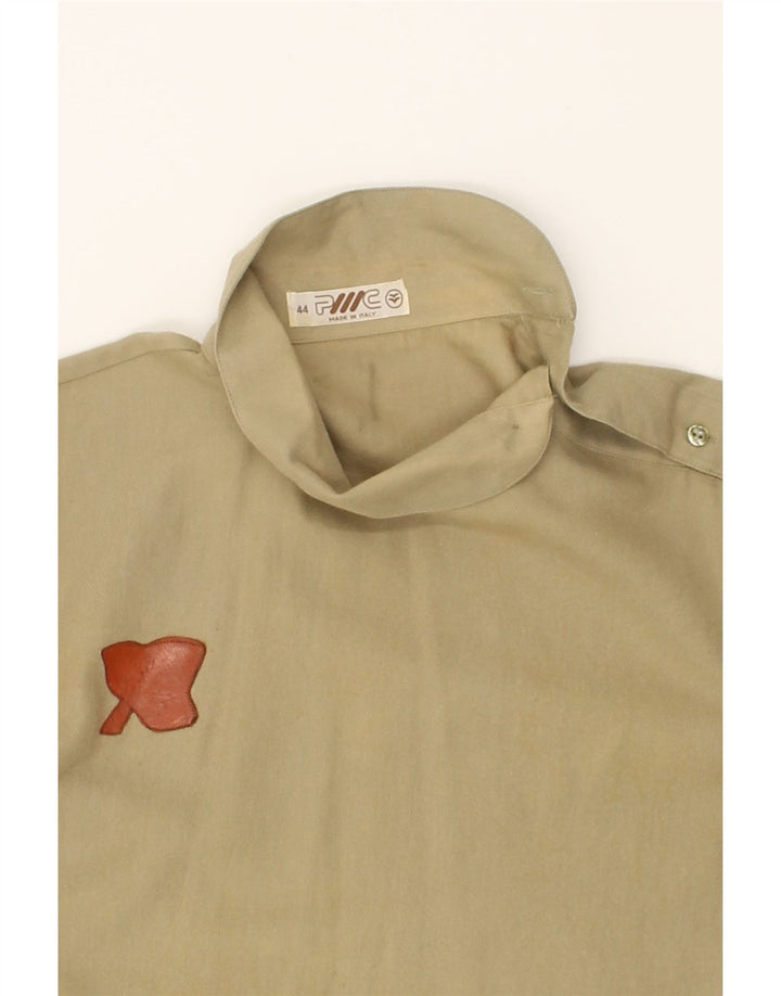 VINTAGE Womens Long Sleeve Blouse Top IT 44 Medium Beige Cotton Vintage Vintage and Second-Hand Vintage from Messina Hembry 