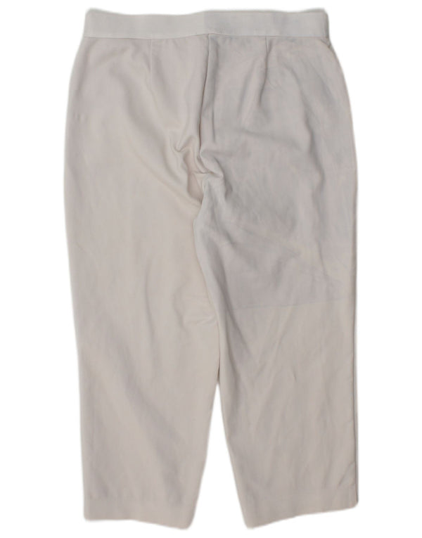 Marks & Spencer Damen-Caprihose mit hoher Taille, UK 14, Größe L W32 L22, Weiß