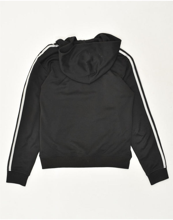 ADIDAS Damen Graphic Zip Hoodie Pullover UK 10 Small Schwarz Polyester