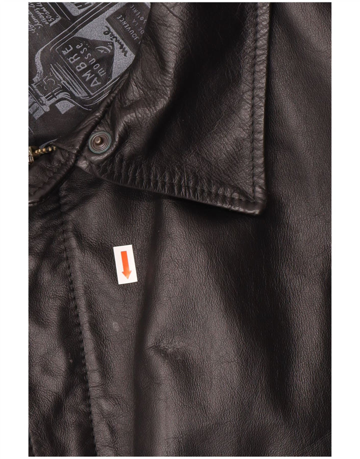 Vintage Herren Militär Bomber Lederjacke UK 42 XL Schwarz