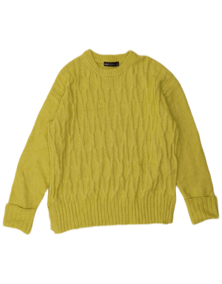Marks & Spencer Damen-Pullover mit Rundhalsausschnitt, Gr. 14, Mittelgelb