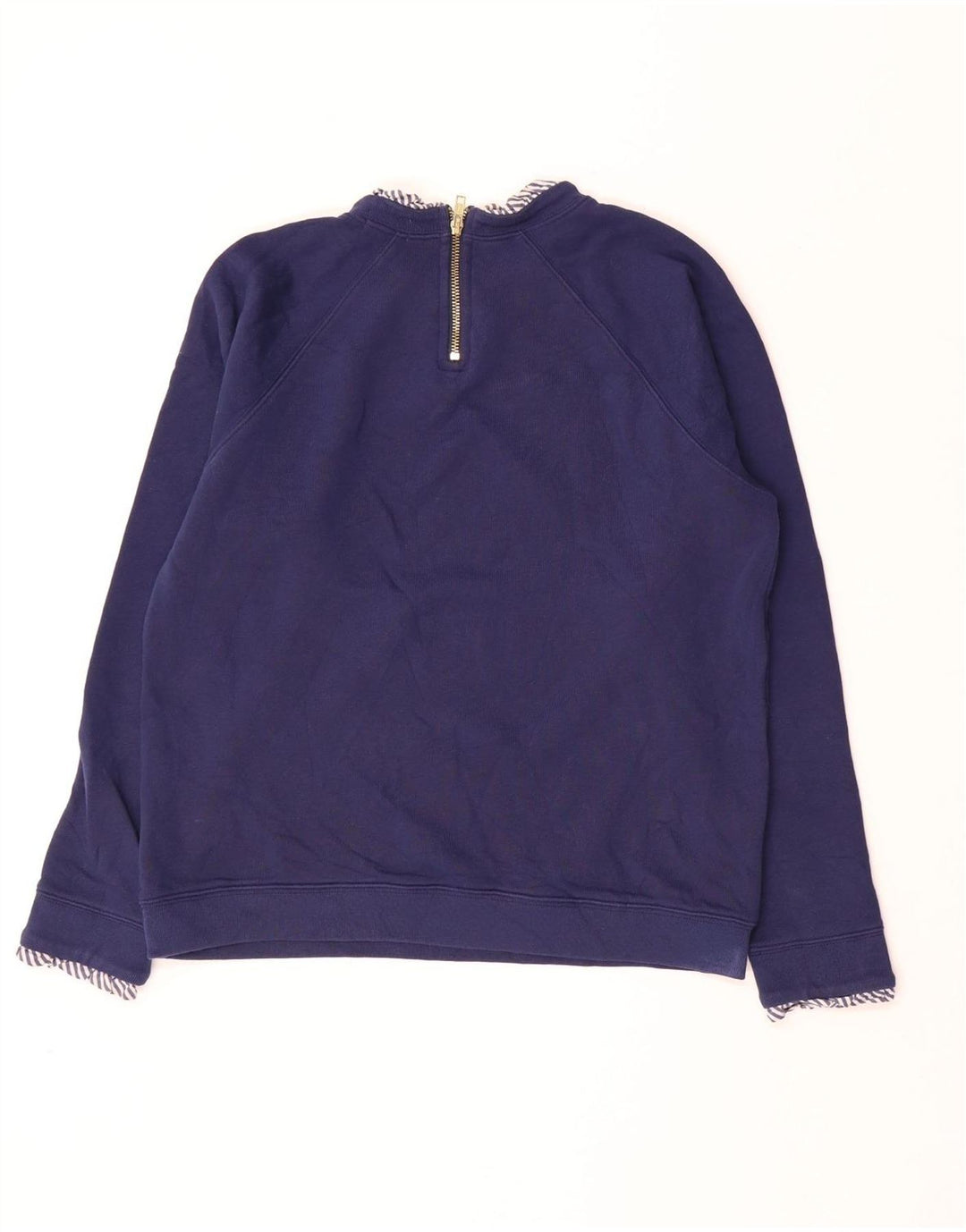 J. CREW Damen-Sweatshirt-Pullover UK 14 Mittelmarineblaue Baumwolle