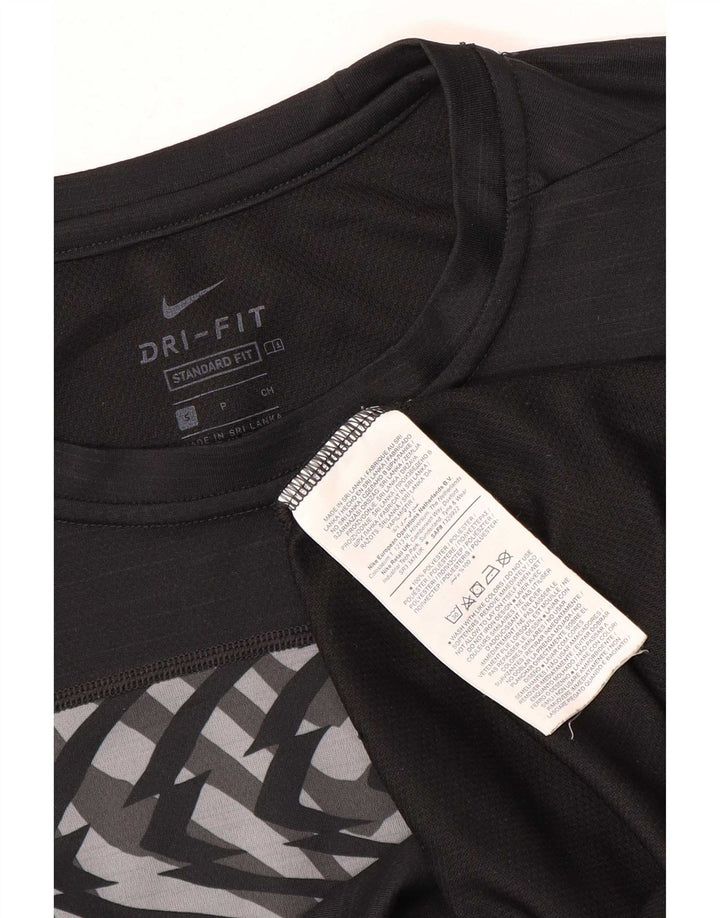 Nike Herren Dri Fit Standard Fit Graphic T-Shirt Top Small Schwarz Polyester