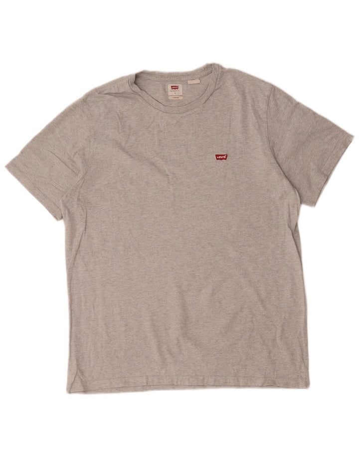 Levi's Herren Standard T-Shirt Top Large Grau Baumwolle