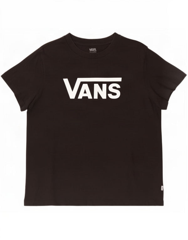Vans Damen Grafik T-Shirt Top UK 20 2XL Schwarz Baumwolle