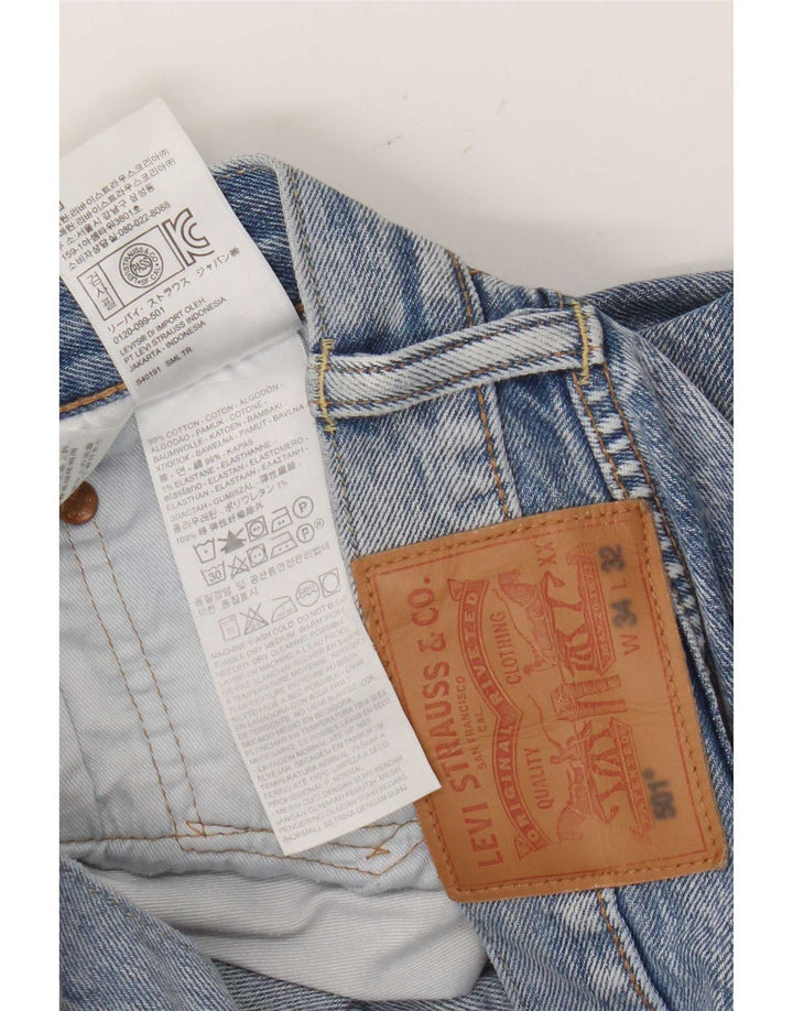 Levi's Herren 501 Straight Jeans W34 L32 Blaue Baumwolle