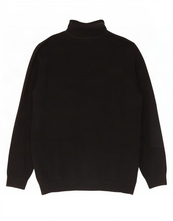 Marks & Spencer Rollkragenpullover für Herren, groß, aus schwarzer Baumwolle