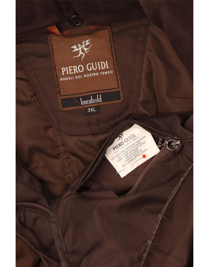 Piero Guidi Herren-Utility-Jacke UK 46 3XL Braune Baumwolle