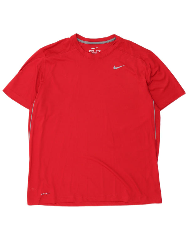 Nike Herren Dri Fit T-Shirt Top XL Rot Polyester