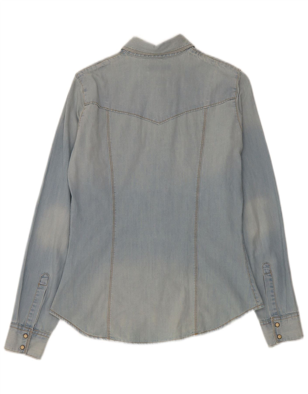 Guess Damen Jeanshemd UK 10 Small Blau Baumwolle