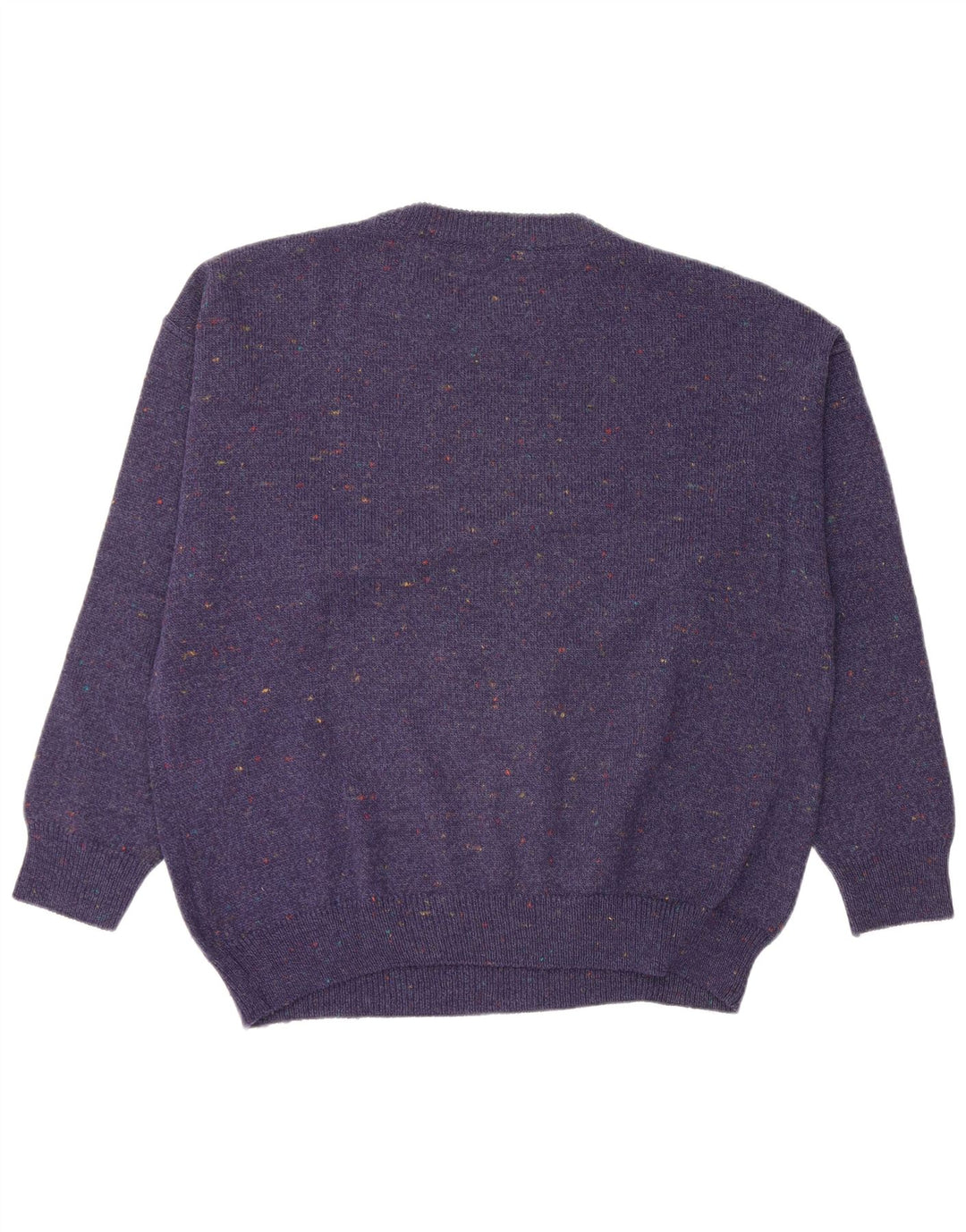 Vintage Herren-Pullover mit Rundhalsausschnitt, mittlere marineblaue geometrische Wolle