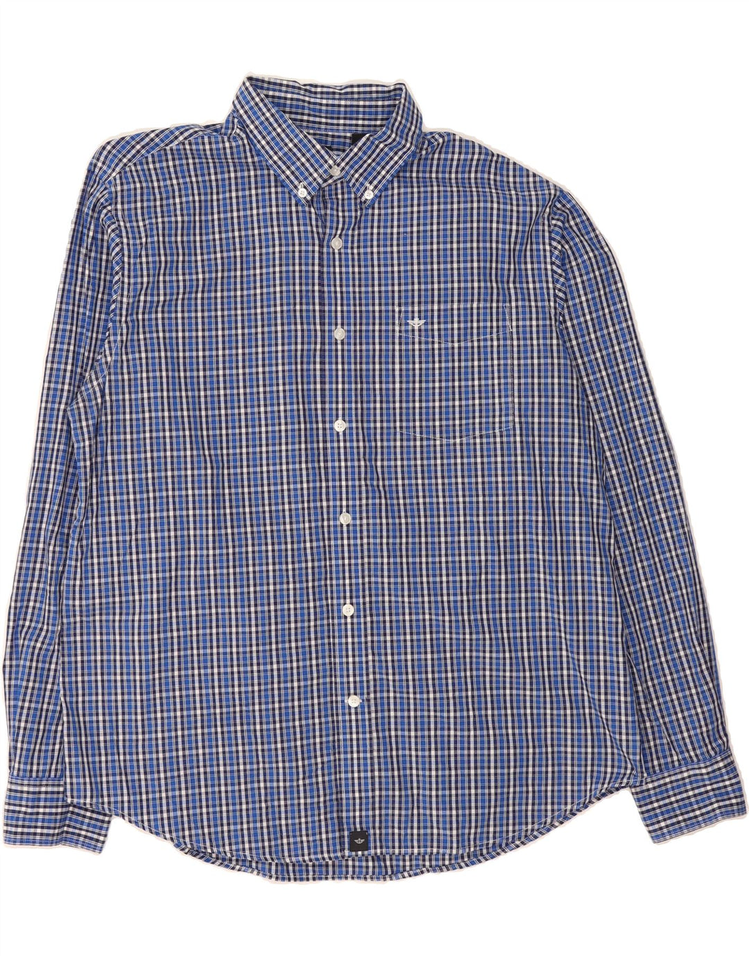 DOCKERS Mens Shirt Large Blue Check Cotton Vintage Dockers and Second-Hand Dockers from Messina Hembry 