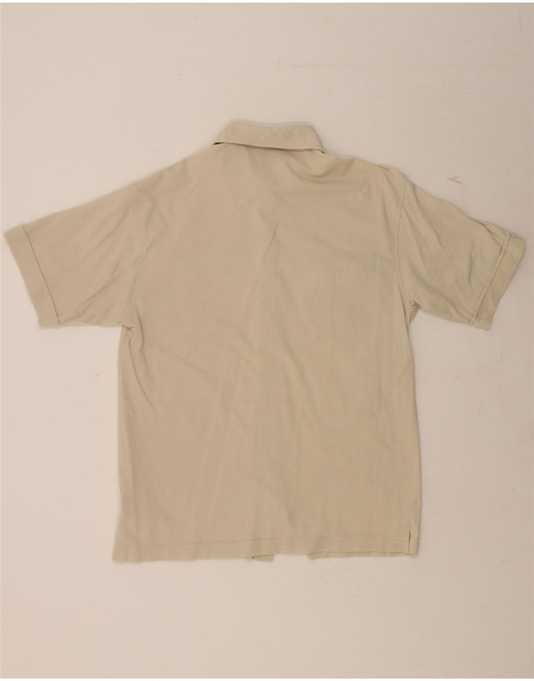 TRUSSARDI Mens Short Sleeve Shirt Medium Beige Cotton Vintage Trussardi and Second-Hand Trussardi from Messina Hembry 