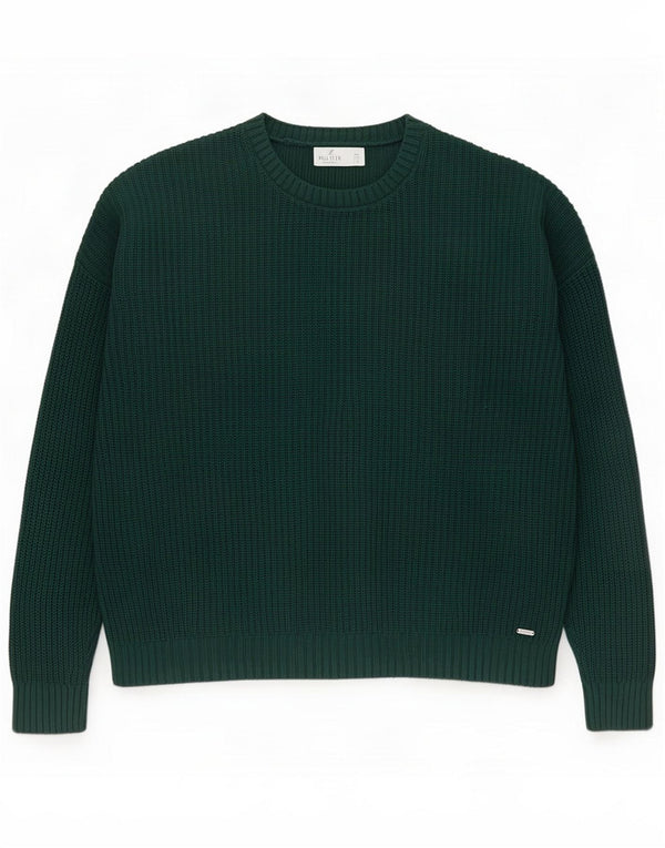Hollister Damen-Pullover mit Rundhalsausschnitt, übergroß, UK 14, Mittelgrün