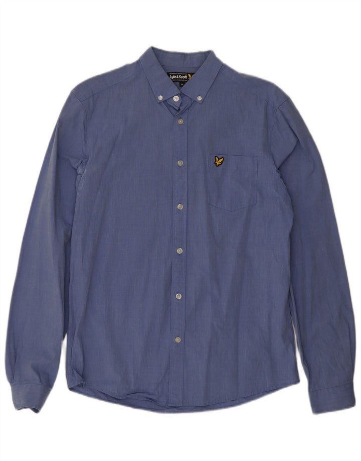 Lyle & Scott Herrenhemd aus mittelblauer Baumwolle