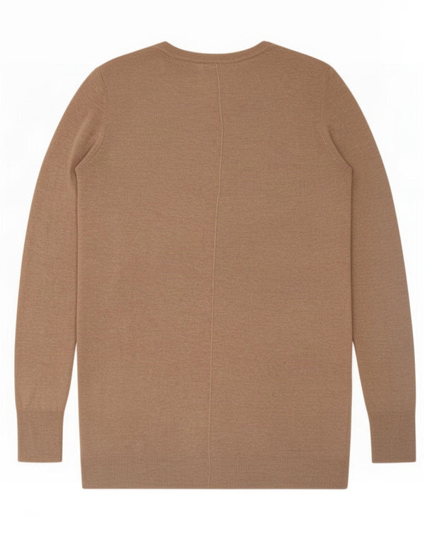 Zara Damen-Pullover mit U-Boot-Ausschnitt, UK 14, mittelbraune Viskose