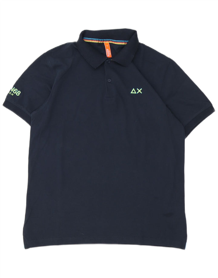 Sun68 Herren Poloshirt XL Marineblau Baumwolle